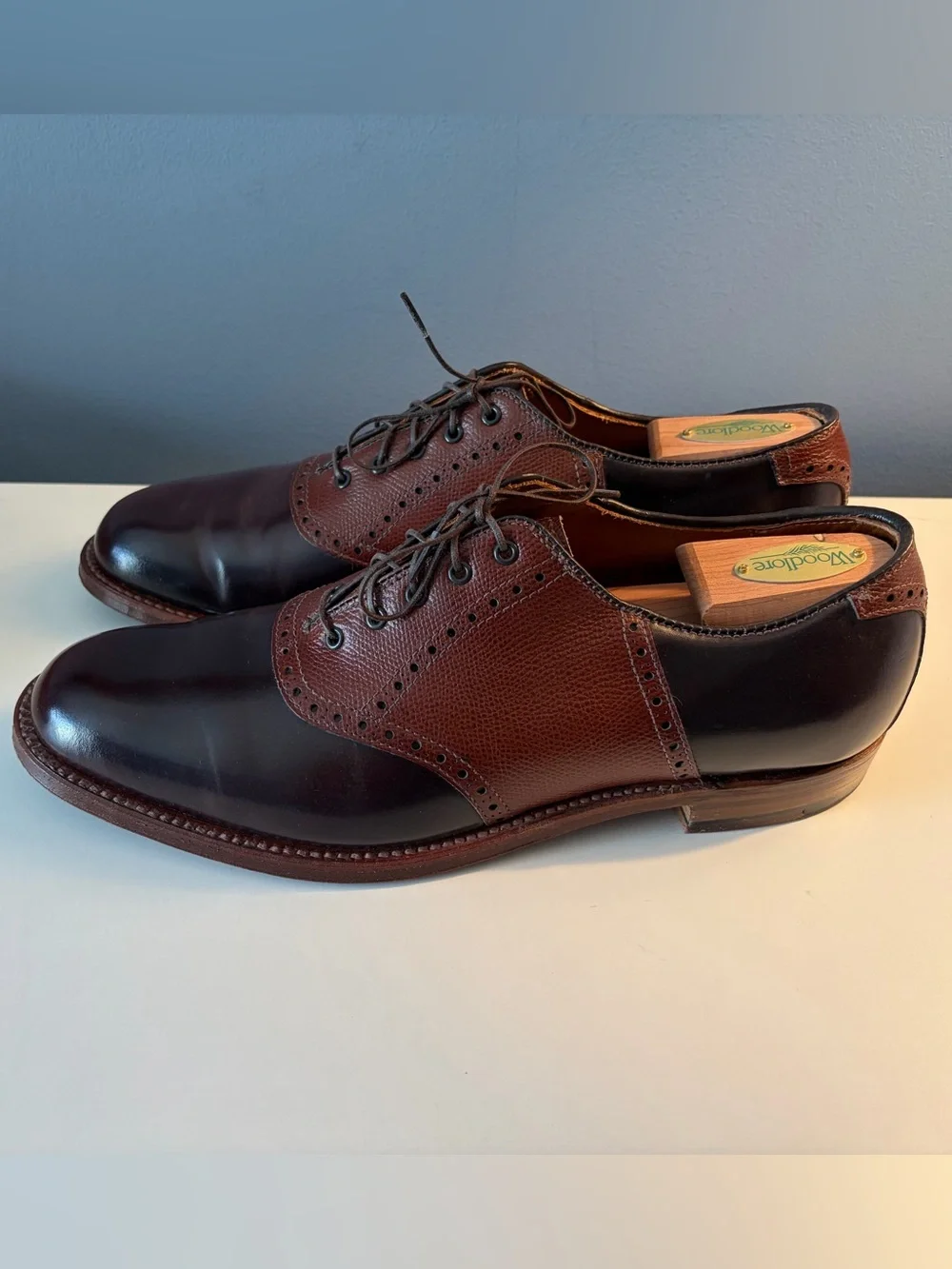 Alden x Leffot Color 8 & Brown Alpine Grain Saddle Shoe Size 10D